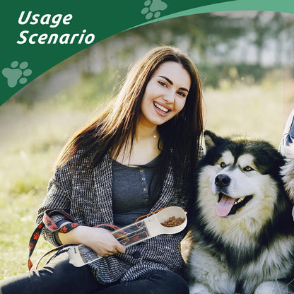 17Oz 3 in 1 Portable Dog Water Bottle, Outdoor Dog Water Dispenser with Poop Bag, Pet Travel Water Bottle Dispenser with Drinking Feeder and Food Container for Dogs Walk Travel, Length 15.55"