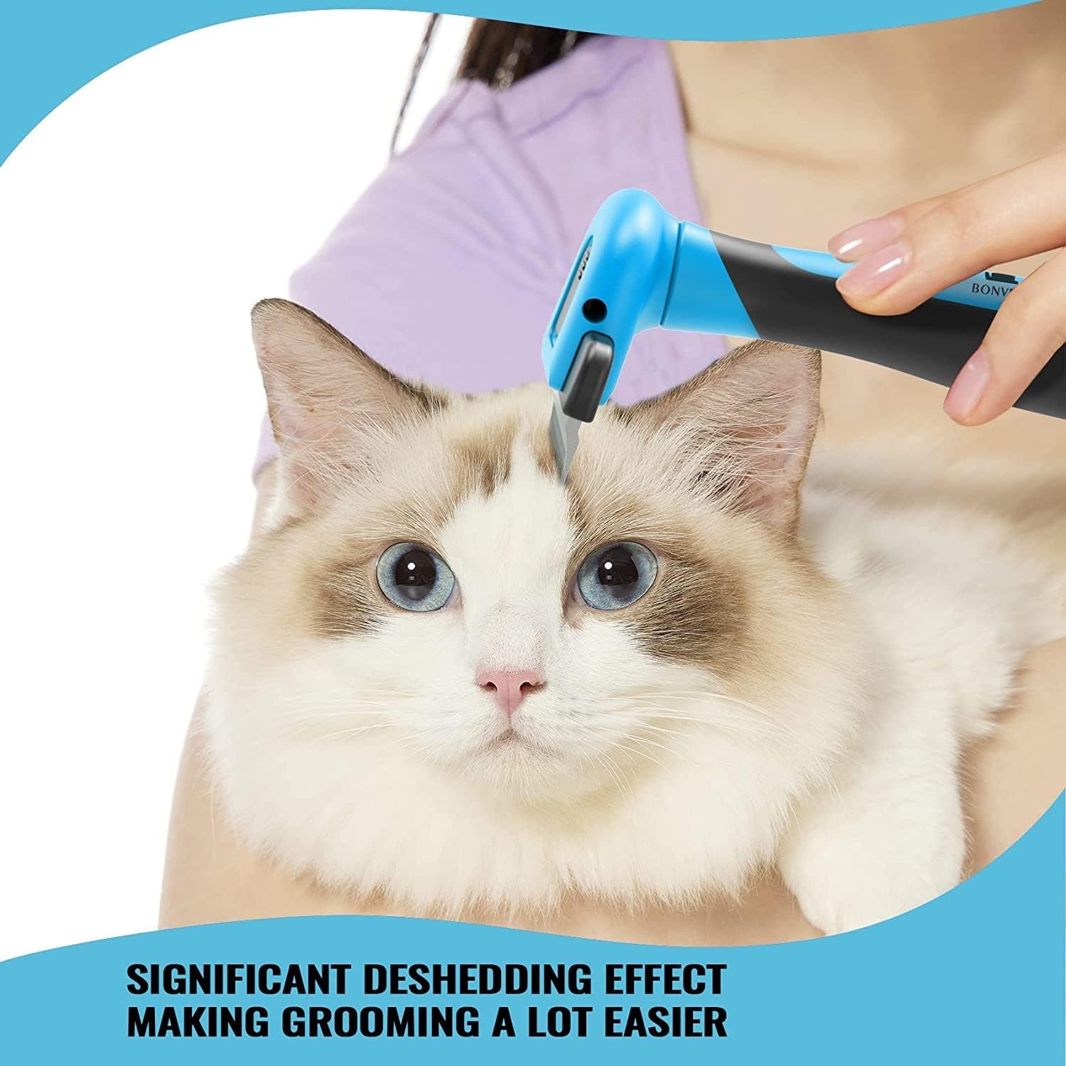 Upgraded Self Cleaning Slicker Brush, 5 Inch Dog Brush & Cat Brush with Massage Particles, Gently Removes Loose Hair Mats & Tangles, Skin Friendly & Promote Circulation