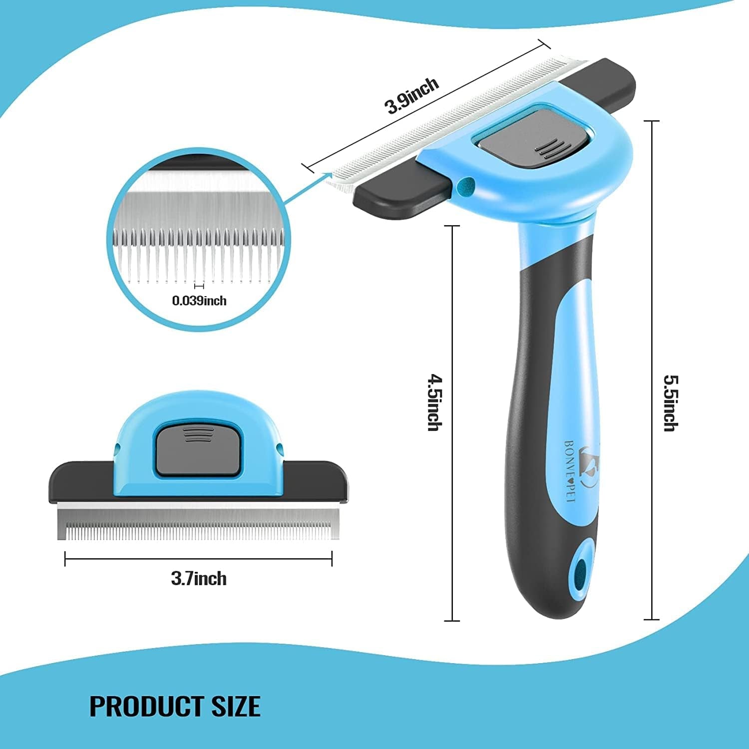 Upgraded Self Cleaning Slicker Brush, 5 Inch Dog Brush & Cat Brush with Massage Particles, Gently Removes Loose Hair Mats & Tangles, Skin Friendly & Promote Circulation
