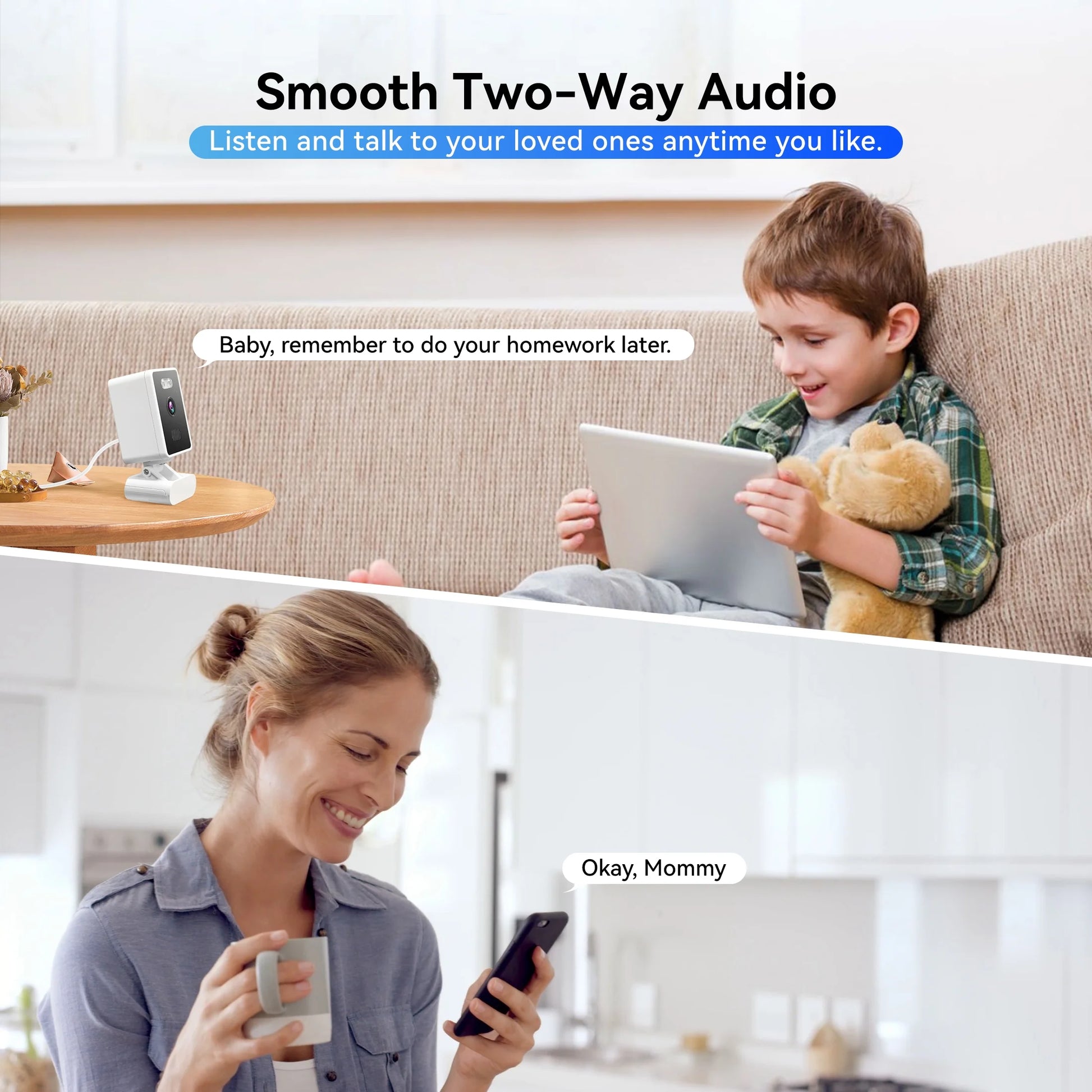 Indoor Security Camera 1080P Home Smart Camera with Wireless 2.4Ghz Wifi Monitor for Baby/Nanny/Pet/Dog (2 Pack)