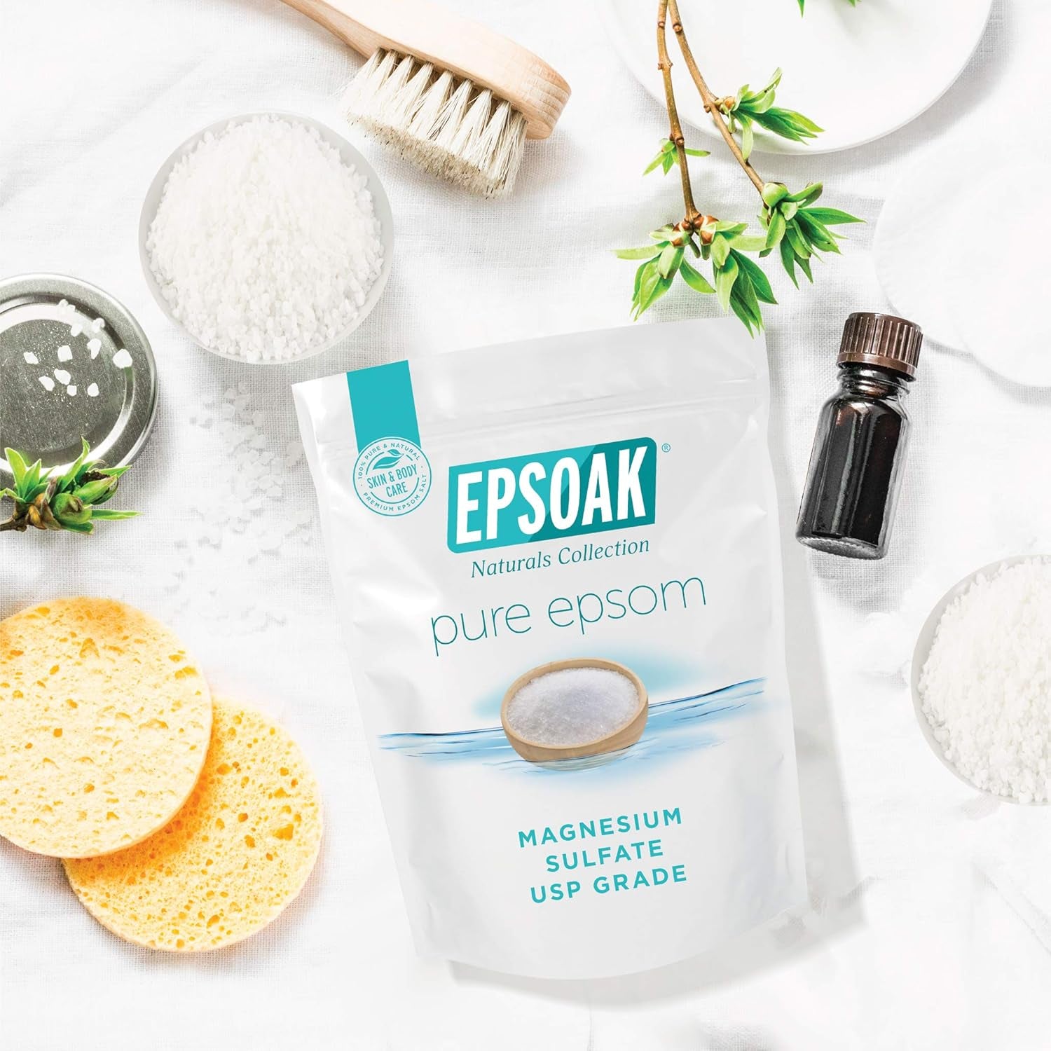 Indulge in Relaxation with Premium Epsom Salt – 10 Lb of Pure Magnesium Sulfate USP in Two Resealable Bags for Soothing Baths and Spa Treatments