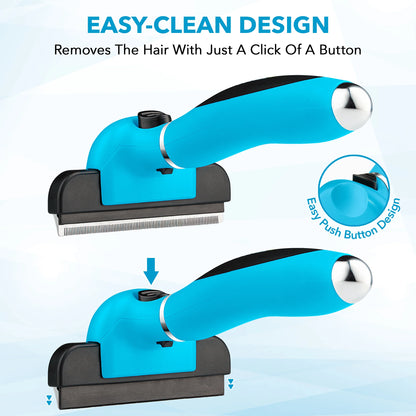 De-Shedding Brush for Dogs, Anti-Slip Handle, Stainless Steel Undercoat Grooming Tool