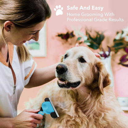 De-Shedding Brush for Dogs, Anti-Slip Handle, Stainless Steel Undercoat Grooming Tool