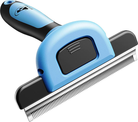 Upgraded Self Cleaning Slicker Brush, 5 Inch Dog Brush & Cat Brush with Massage Particles, Gently Removes Loose Hair Mats & Tangles, Skin Friendly & Promote Circulation