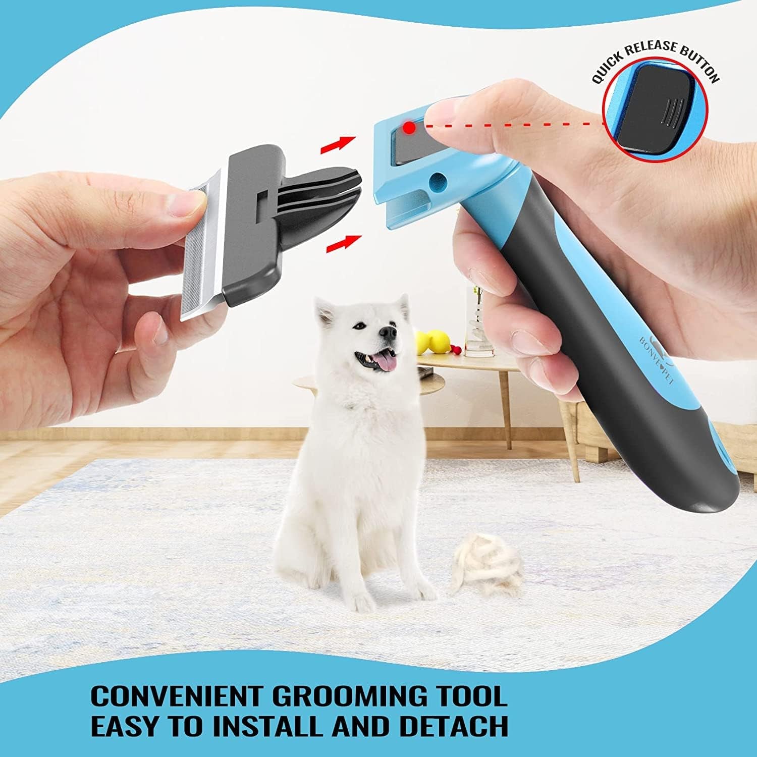 Upgraded Self Cleaning Slicker Brush, 5 Inch Dog Brush & Cat Brush with Massage Particles, Gently Removes Loose Hair Mats & Tangles, Skin Friendly & Promote Circulation