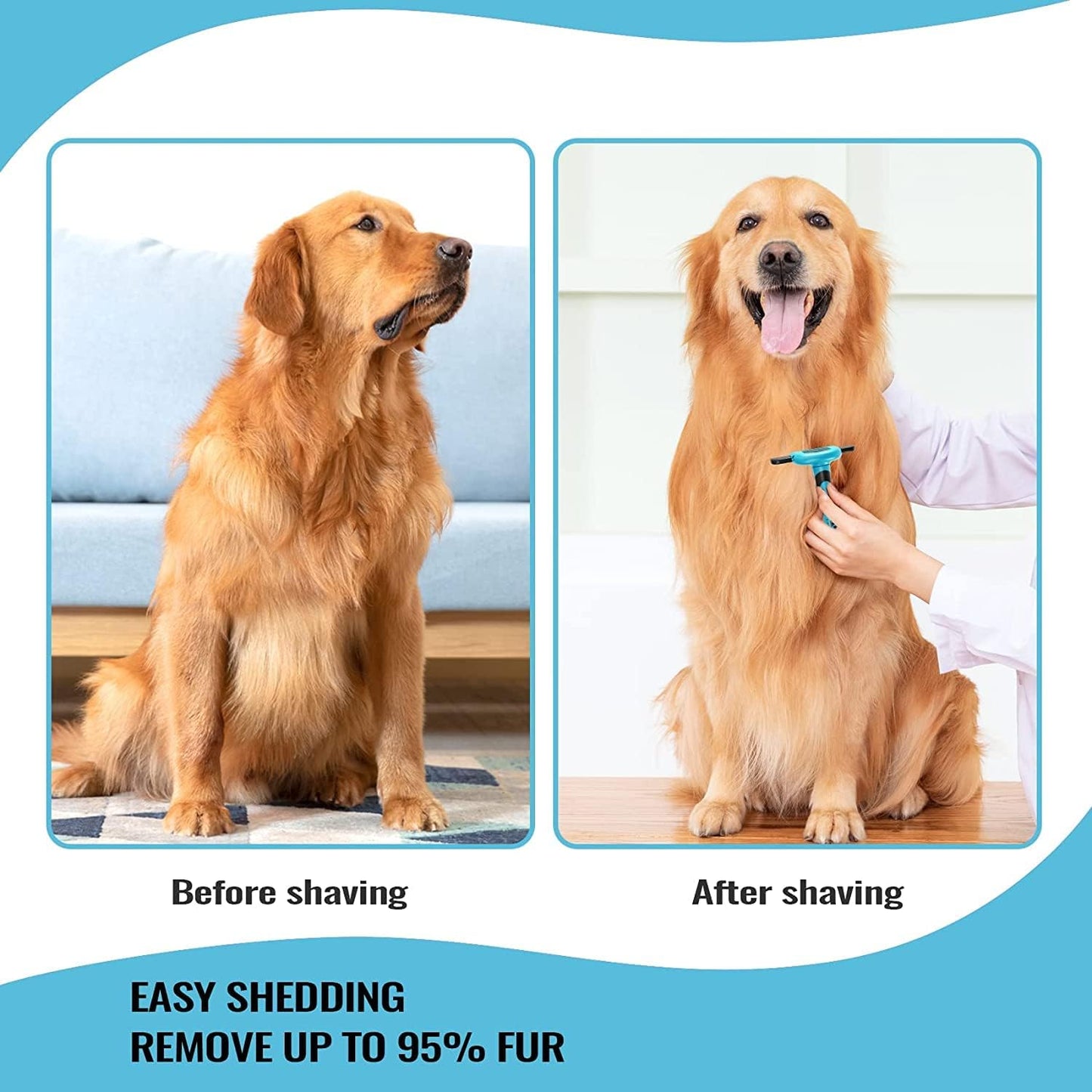 Upgraded Self Cleaning Slicker Brush, 5 Inch Dog Brush & Cat Brush with Massage Particles, Gently Removes Loose Hair Mats & Tangles, Skin Friendly & Promote Circulation